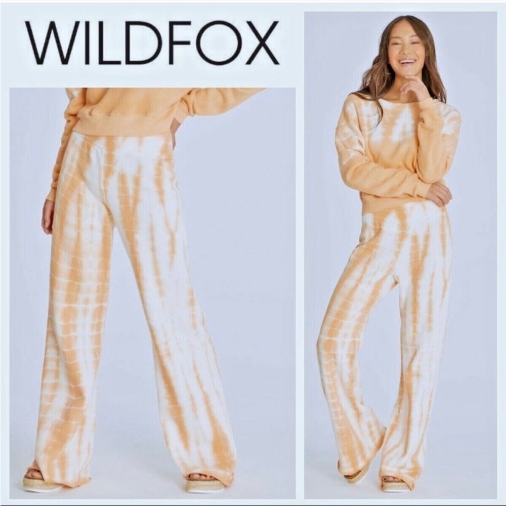 Wildfox Women's Melon  and White Wide Leg Sweatpants